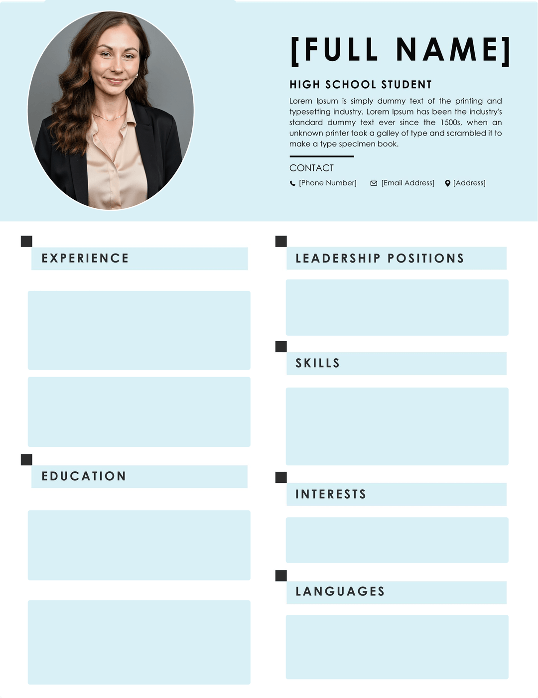CV/Resume mockup showing professional headshot